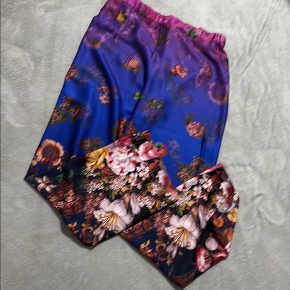 Pants - Floral Print Satin pants